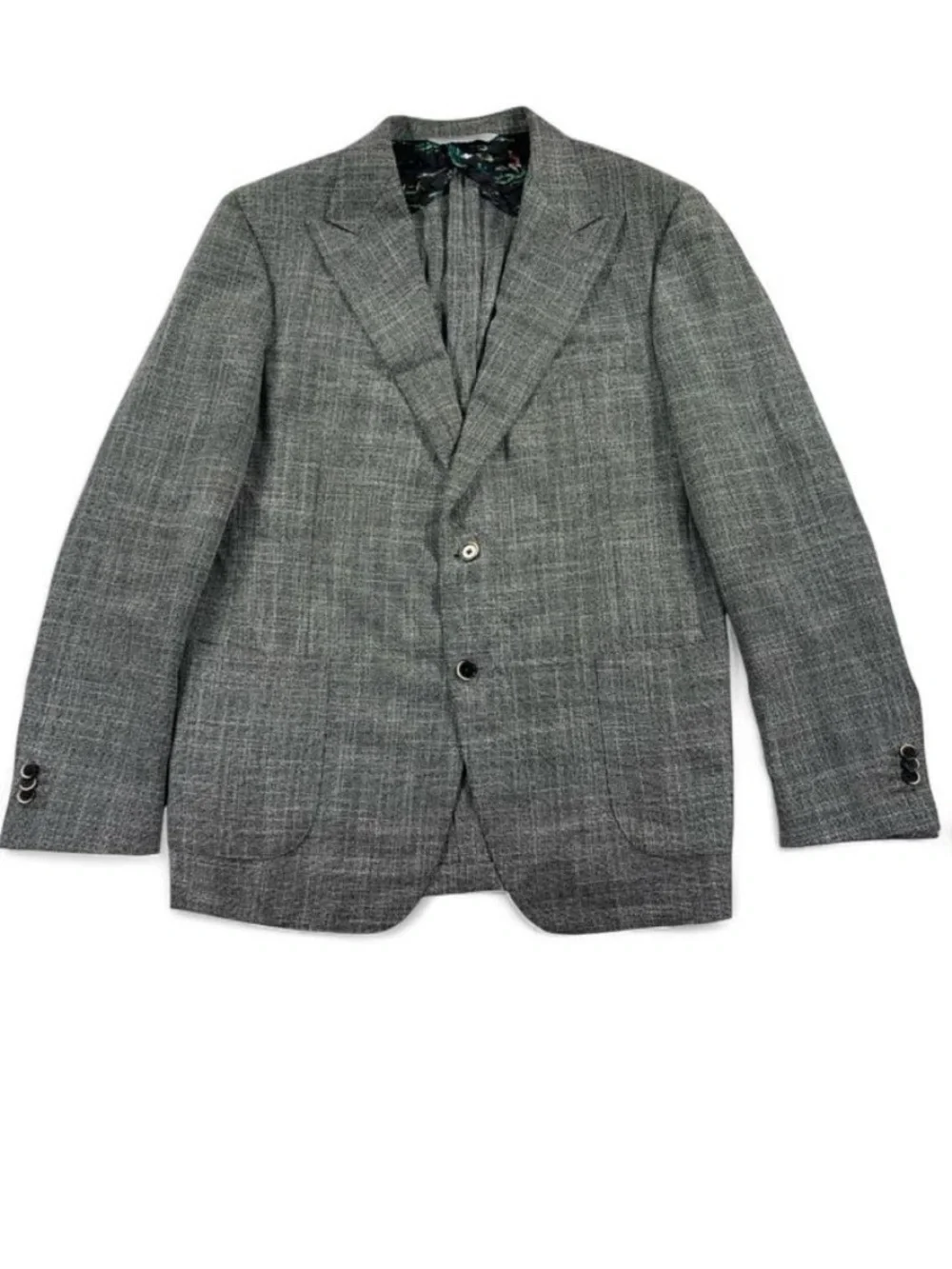 Samuelsohn Unstructured Textured Wool Silk Blend Sport Coat 43R